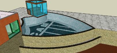 sauna integrada com a piscina